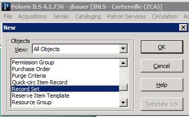 Catalog Record Sets Record sets allow you to group records together to print a list,