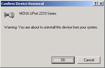 2. Expand the Multi-port serial adapters tab, right click MOXA UPort 2210 Series, and then click Remove to uninstall this UPort 2000.