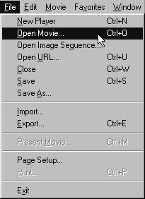 Figure 13.4 You open most sound files as you would any QuickTime movie. Figure 13.5 The only difference is that when you select the file, the Open button turns into a Convert button. Figure 13.6 The resulting movie has no visual component.