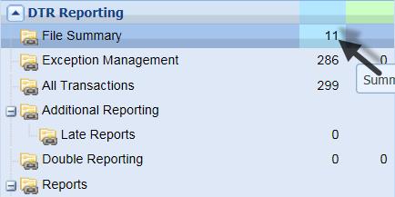 5. View and handle report files The system offers an overview of all uploaded report files. You can filter and handle them in different ways like follows: 1. Click on Summary of files loaded. 2.