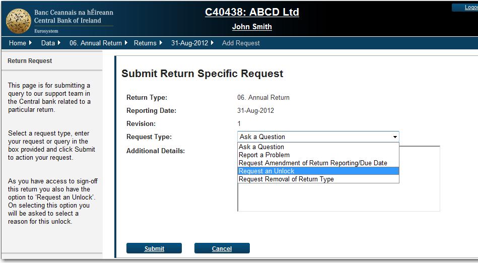 You will then be prompted to select View/Edit Returns.