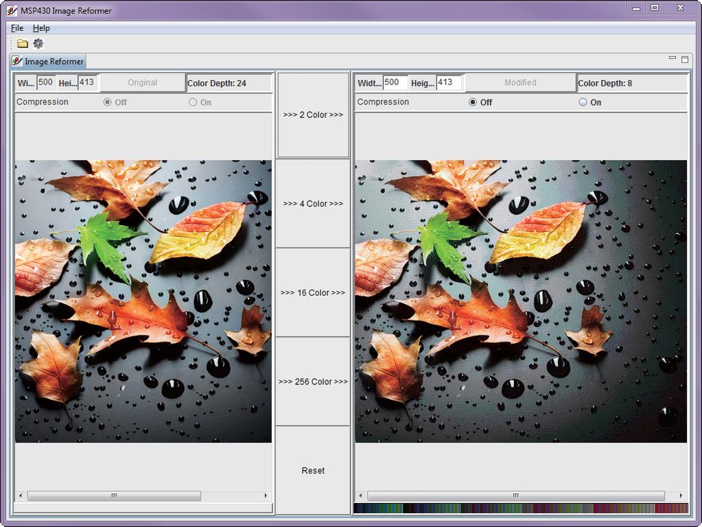 www.ti.com Software Examples Figure 5. Importing and Converting an Image With MSP Image Reformer 3.