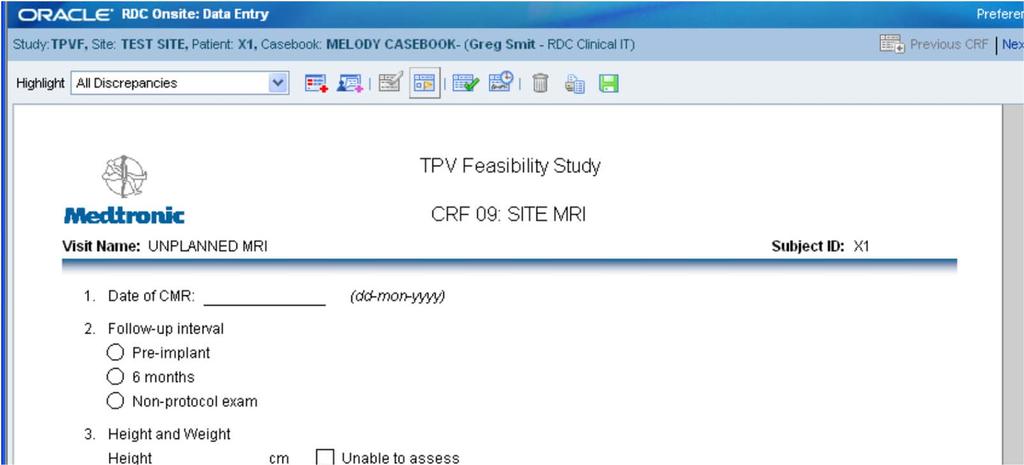DATA ENTRY: MARKING A CRF AS BLANK 3. Check all boxes and click OK. 1. Open the CRF that will be marked blank. 2.