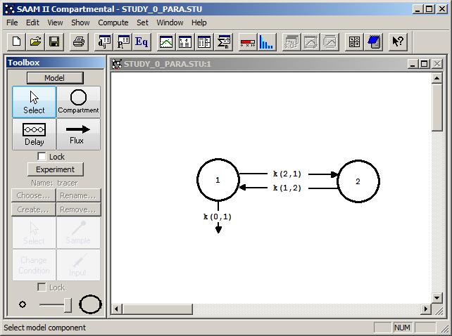 Part 1. a. Work with the Parameters dialog box This part of the tutorial will illustrate the very basic operations of the Parameters dialog box. 1. Start the SAAM II Compartmental application.