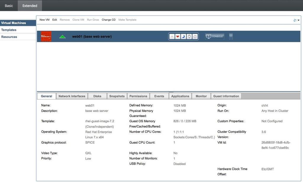 RHV Self Service Portal Enables users to self-provision VMs Create, edit, or remove VMs Manage and monitor virtual infrastructure Tied to Microsoft