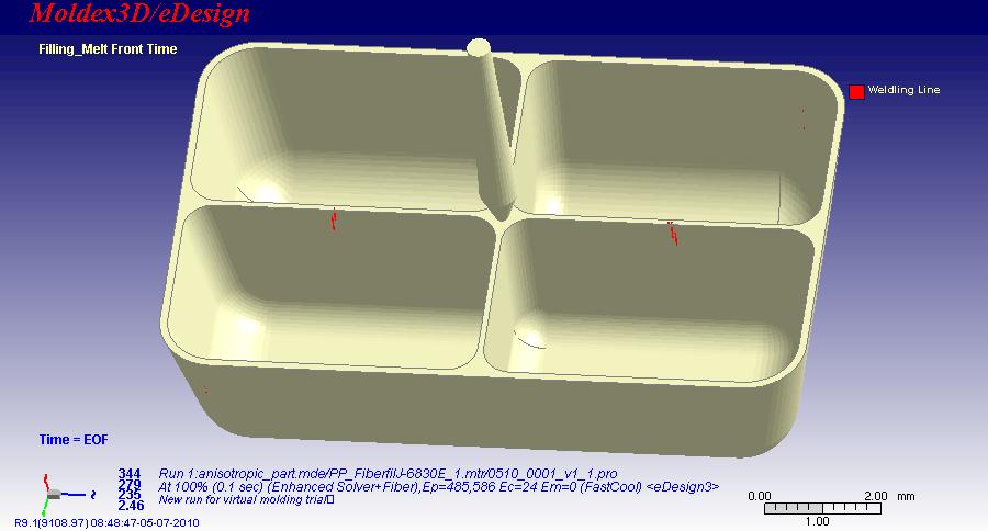 7 Deep Dive Mold Flow Simulation We are considering a sample part as shown in Figure 1 molded with a 30% glass filled polypropylene polymer.