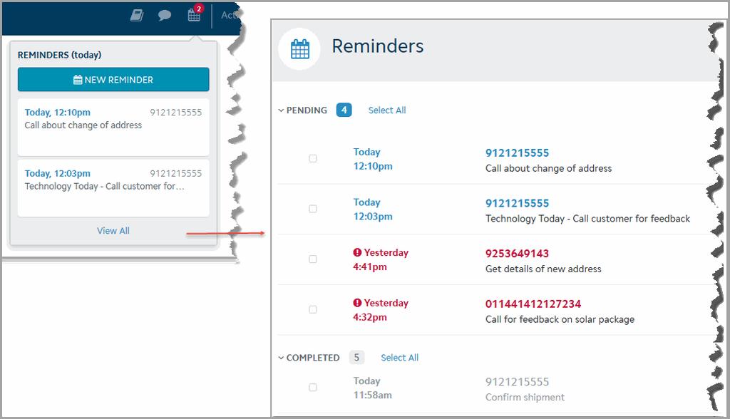 Processing Voicemail, Reminders, and Callbacks Managing Reminders You can also modify a reminder when it opens at the scheduled date and time.