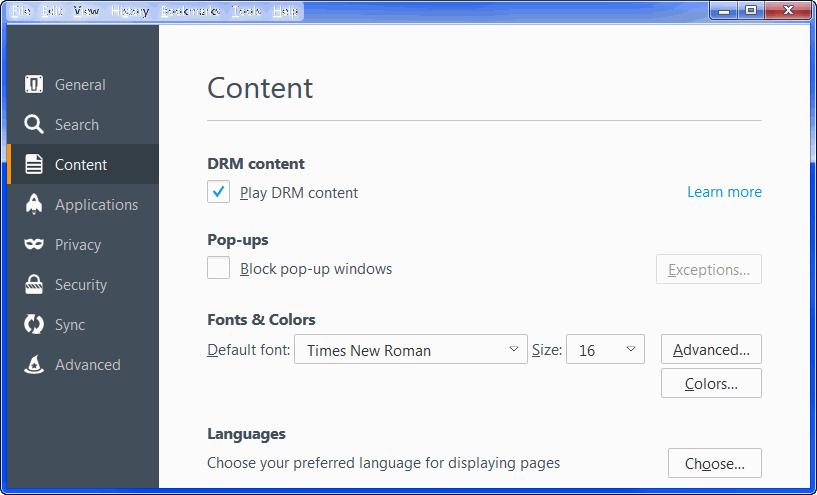 Preparing your Browser Firefox Depending on the version of your browser, the Options menu