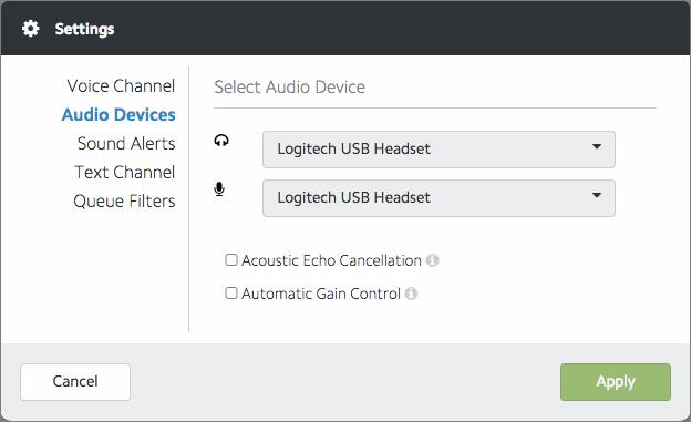 Using Agent Desktop Plus Customizing your Station Set the voice controls for your speakers and microphone: Audio Output: List of available speakers.