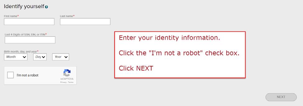 Next, Identify yourself This alert will display if you are already registered.