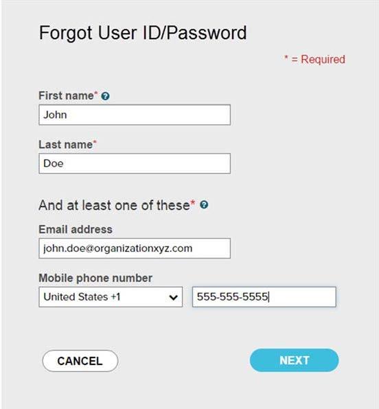 Forgot Your User ID/Password? If you forget your login information, you can use the Forgot Your User ID/Password?