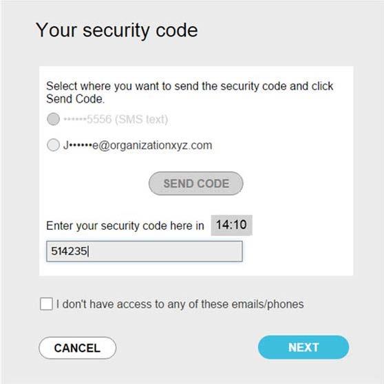 enter a security code.