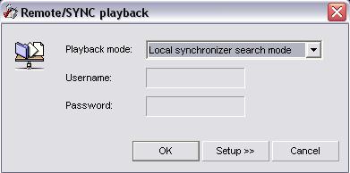 Remote/SYNC Playback Unisight DVR System In local Playback you have 2 modes, the Local File Search Mode and Local Synchronizer Search Mode. Click the Remote/SYNC Playback button. (Fig.