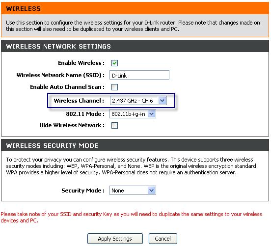 Changing channels - D-Link Routers (prior to DSL-3780) Log into the router, then click the Setup tab