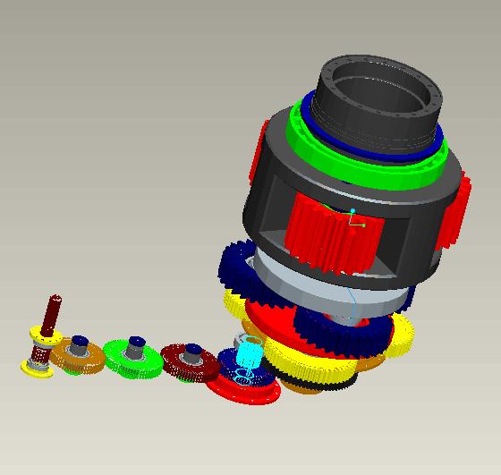 The FE model of the gearing The sketch of the multi-stage gearing is illustrated in Figure. 1.