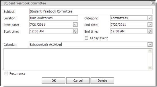 144 Maintaining the e-link Calendar Editing and Deleting Individual and Group Calendar Events The following rules apply to editing existing Calendar Events: Calendar Events added to Individual