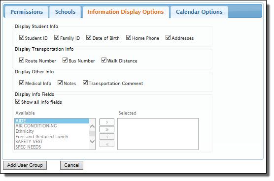 Chapter 2 Administering e-link 29 3. Select the Information Display Options tab. 4. Click the check box beside a display option to select it.