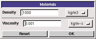 7.5 Generating the Mesh Click the Materials button to open the Materials panel. Operation (Physics) Physics Form Materials Enter the relevant values, select the units, and click OK to close the panel.