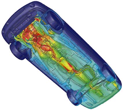 A.3 CFD Applications Automotive: Formula 1 design, simulation of aerodynamic, packaging, and styling requirements of vehicles (Figure A.3.1). Figure A.3.1: Temperature