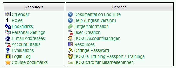 3 E-Mail Administration in BOKUonline You can find the e-mail administration in BOKUonline (login required) on your personal business card.