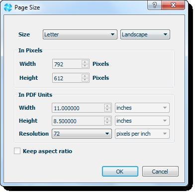 From the Size Pull-down, select Letter Notice the presets are established already.