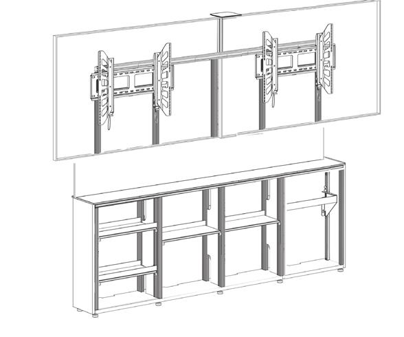 Single Camera Shelf (4) Adjustable Trays (1) 3-U Vertical Rack Rail 12 D 4-Bay, Low-Profile Wall Cabinet