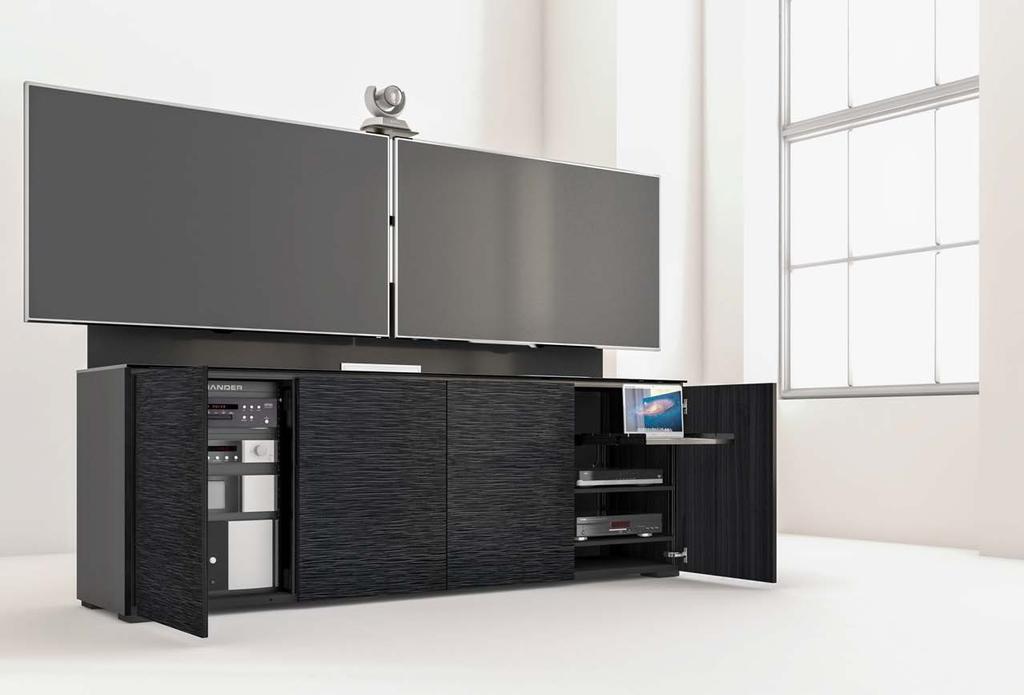 CredenzaS These robust, large-capacity cabinet systems house all electronics, ONE STEP BUNDLES including integrated support for AV and IT systems.