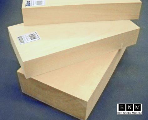 BASSWOOD SPECIALTIES - CARVING BLOCKS/SHEETS Bud Nosen Models uses the finest North American basswood available. Basswood is economical and workable with great finishing qualities.