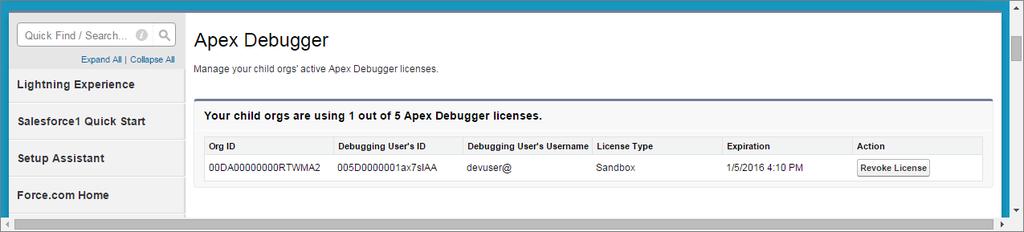 Share Apex Debugger licenses among your sandbox orgs You can now purchase Apex Debugger licenses for your parent org and share them among the