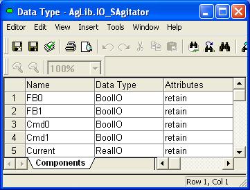 Configuring User-defined Object Types Section 3 Configuration Creating a Data Type Follow the steps to create an user-defined structured data type IO_SAgitator in AgLib to be used by SimpleAgitator