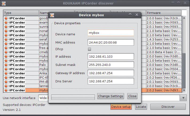 IPCorder Discover the utility for discovering the IPCorder device in your network - can be used to find the IP address of your IPCorder.