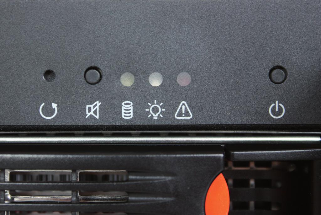 3. LED signalization, button actions and acoustic signalization The front panel of IPCorder KRR-8016/8024/8032/8040 is equipped with five LEDs: The Network LED ( ) (2x) indicates the activity of the