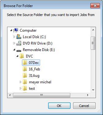 3.3.4 Importing legacy Jobs P350 (software prior to V3.