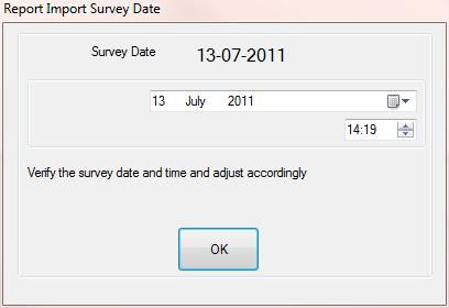 Reports browser Files browser Figure 3.19 Import Survey Files screen Survey reports presents 6. FSM will ask you to confirm the date in which the survey took place (see Figure 3.20).