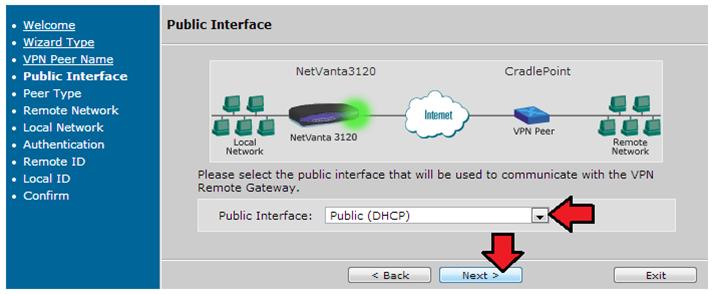 - Step 11: Enter the CradlePoint's WAN IP in the Peer IP Address field.