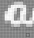 How to load image data Figure 2.9: The definition of the bounding box in Amira. Different gray shades depict the intensity values defined on the regular grid (white lines).