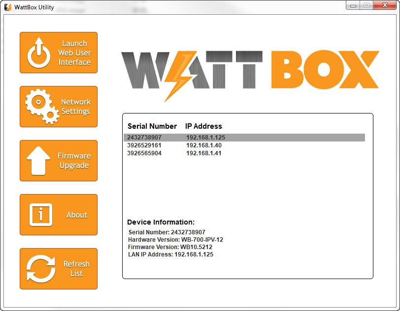 3. Run the WattBox IP Utility Close any open VPN connections on your PC, then run the WattBox IP Utility. If prompted, select to run the program as an administrator.