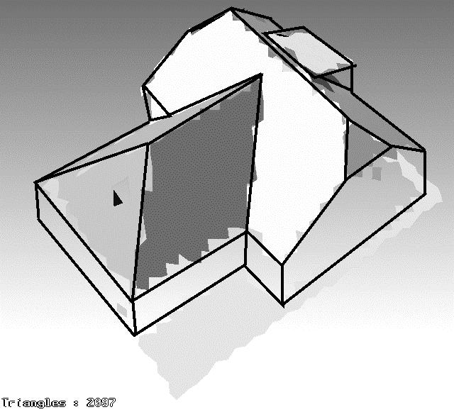 Figure 5: Simple house, selected segments. The lines were added manually for clarification.