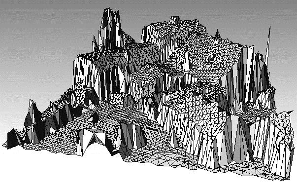 Figure 8: Complex scene, segment selection The third example is a Toposys laser scan of the roof of