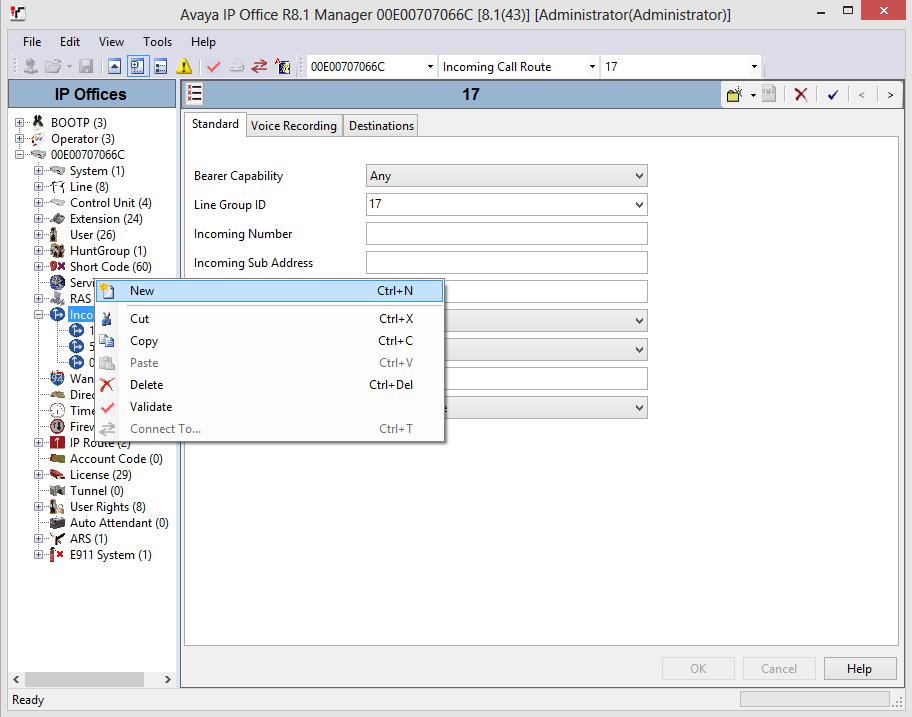 5.7. Configure Incoming Call Routes From the left pane,