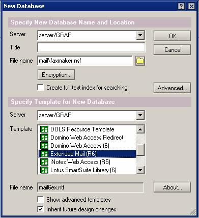3.2.3 Lotus Domino/Notes server 6 Step 1: Create a mailbox database on the Domino server Screenshot 14: Creating a new database 1. From Domino Administrator menu bar, select File > Database > New. 2.