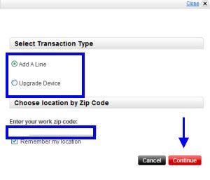 3. Select a Transaction Type, enter your work ZIP code, then click the