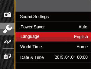 Set your Language, Date/Time Set your Language, Date/Time after the First Power-On 1. When you turn the camera on for the first time, the language selection screen appears. 2.