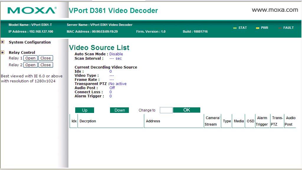 Getting Started Step 7: Accessing the VPort D361 Web-based Manager 1.