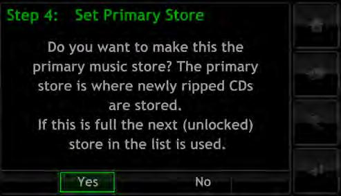 It is important that the Network Share to be converted to a Music Store is either empty or contains only previously ripped files.