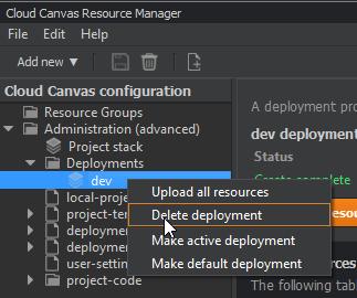 3. Right click the deployment you wish to tear down in the Resource Manage -> Administration -> Deployments section located under the AWS menu item. Click Delete deployment 4.