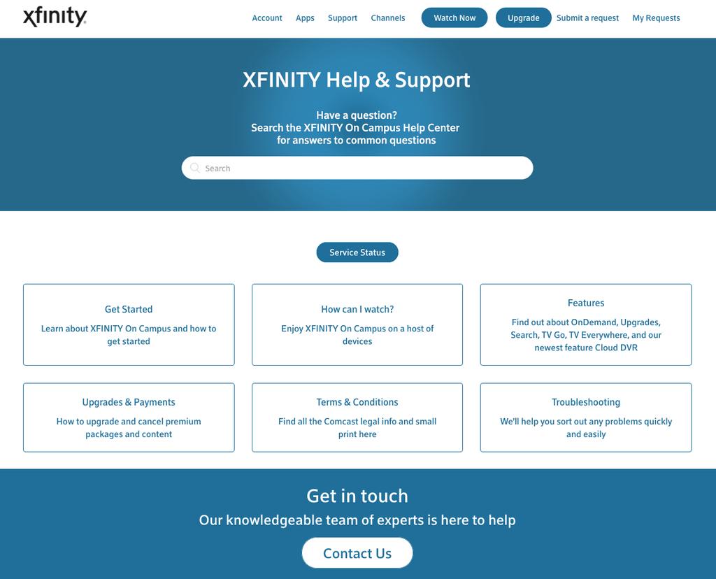FAQS AND TICKETS 26 XFINITY On Campus exclusive support and ticketing portal support.xfinityoncampus.
