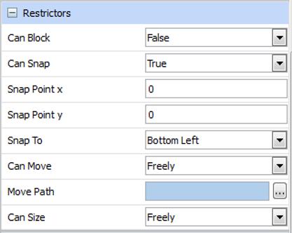 Restrictors allow you to set an object to move on a certain path, block other
