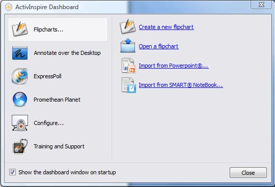 Module 1: Breaking It Down Dashboard ActivStudio 3 Dashboard ActivInspire
