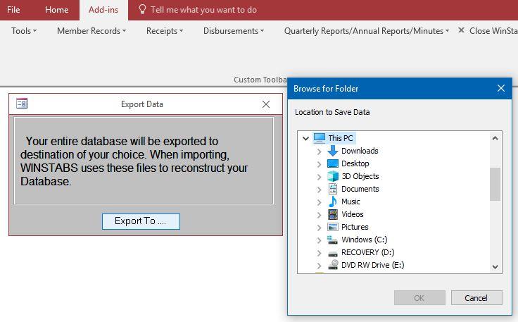 database. Click Tools > Backup Utilities Menu > [Export] Backup Data to Storage 2.